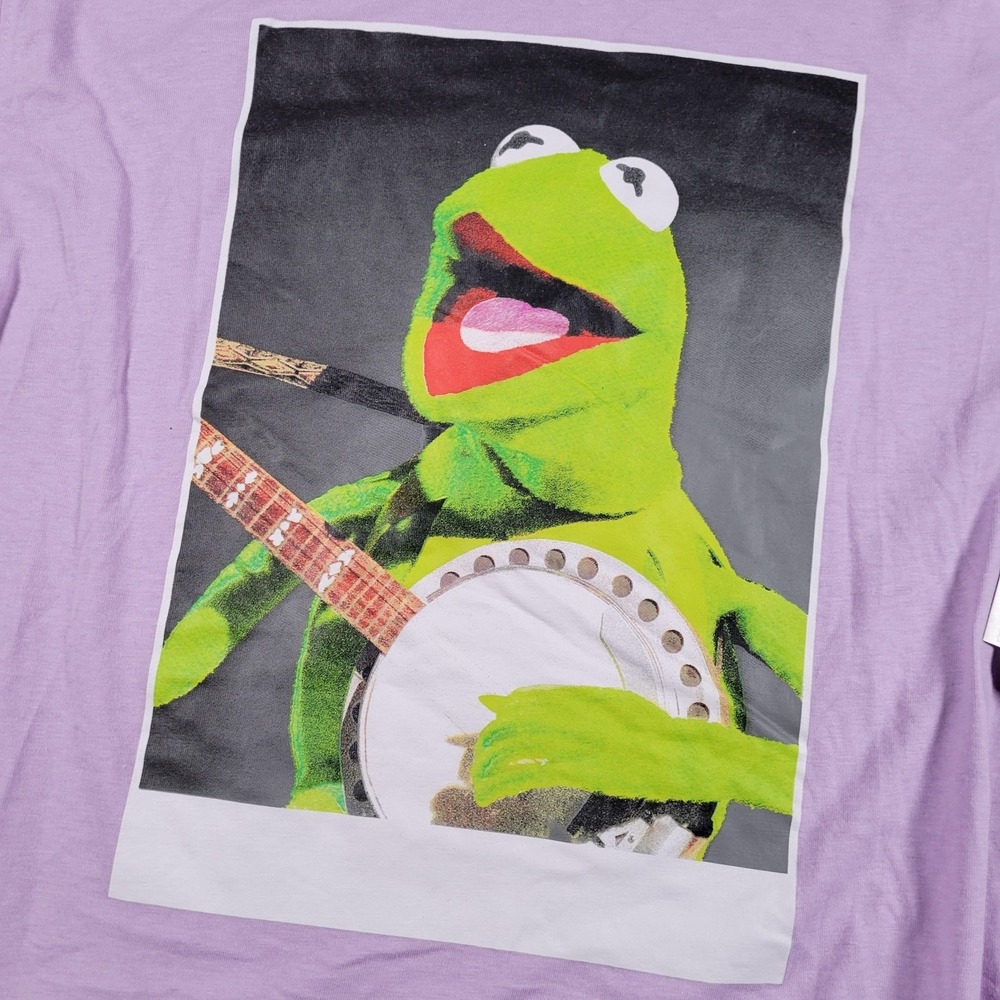 The Muppets Shirt Mens XL Purple‎ Long Sleeve Kermit The Frog Graphic Disney